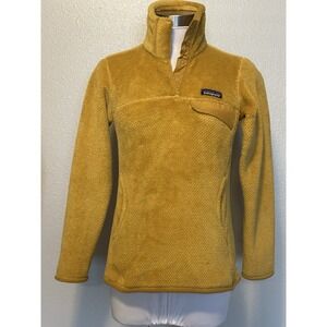 Patagonia Pullover Womens XS Yellow Re-Tool Snap-T Fleece Sherpa Pocket 25442